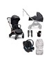 Airo 6 Piece Black Essentials Bundle with Black Aton Car Seat- Black with Rose Gold Frame image number 1
